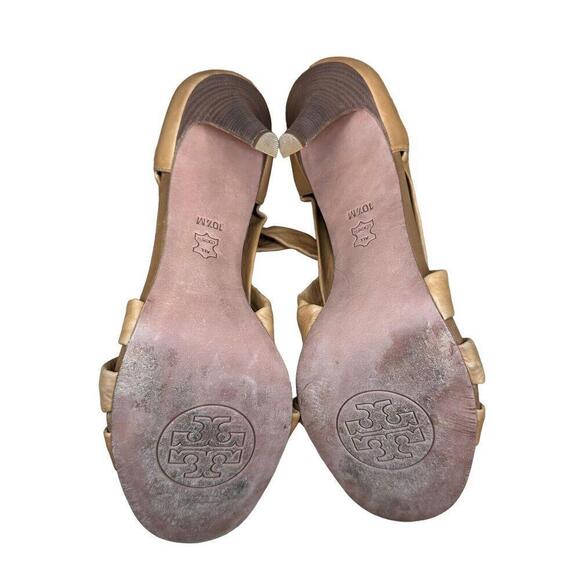 TORY BURCH Wrap Up Heel - Lounge-Baby in Tan Leather Size 9.5 Orig $325 - Picture 6 of 6